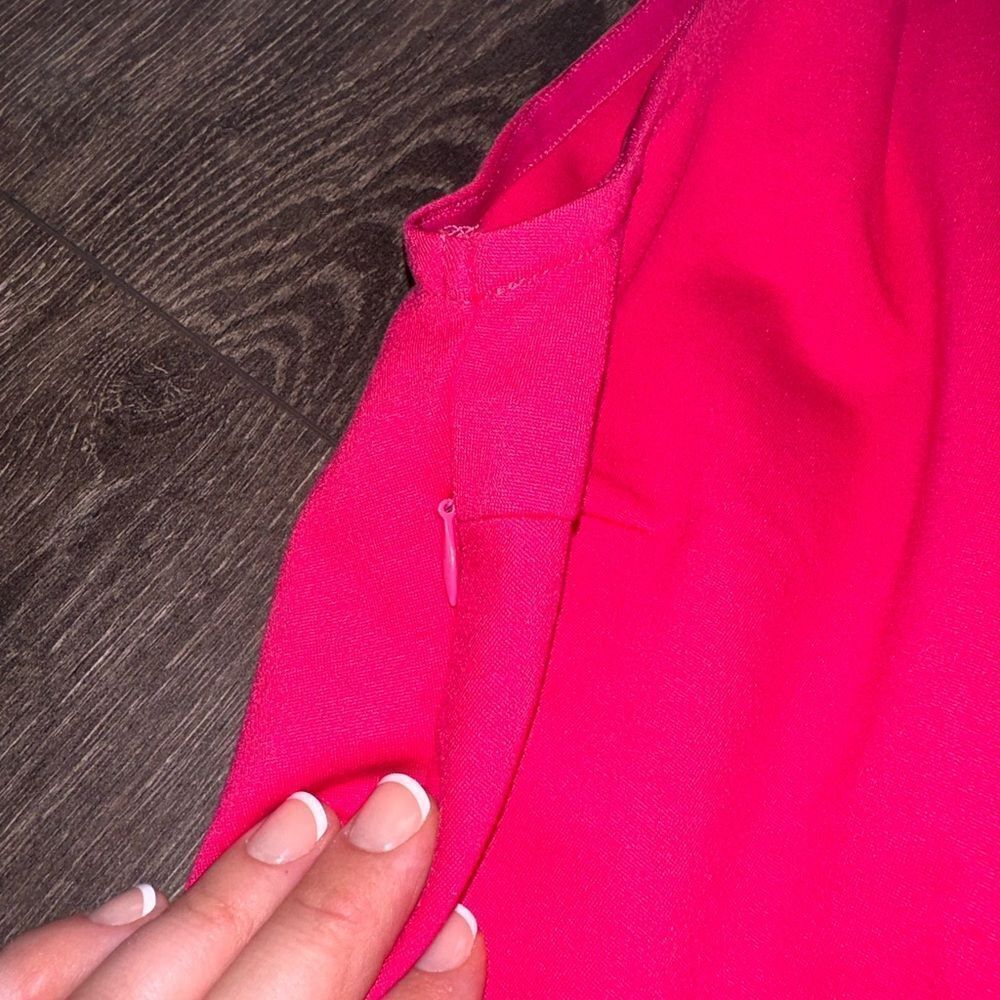 NWT (Small) Brand New Hot Pink One Shoulder Sleeveless Flowy Midi Dress - Picture 7 of 10